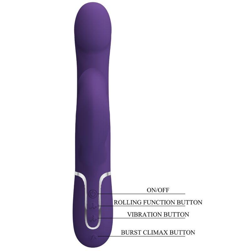 PRETTY LOVE - ZALIN VIBRADOR RABBIT PERLAS 4 EN 1 MORADO - Sensuana.es