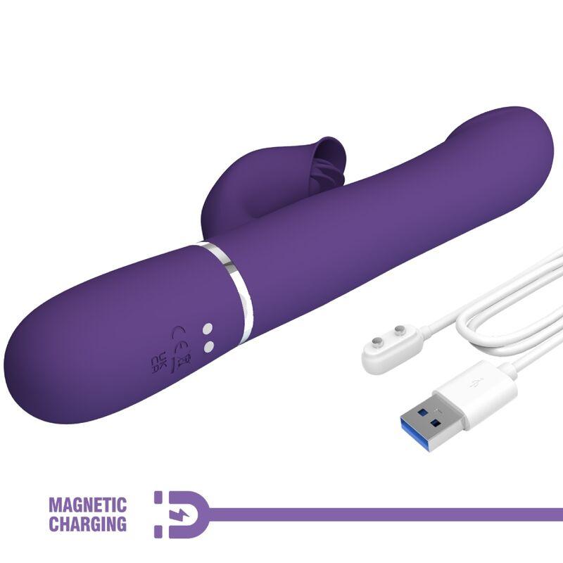 PRETTY LOVE - ZALIN VIBRADOR RABBIT PERLAS 4 EN 1 MORADO - Sensuana.es