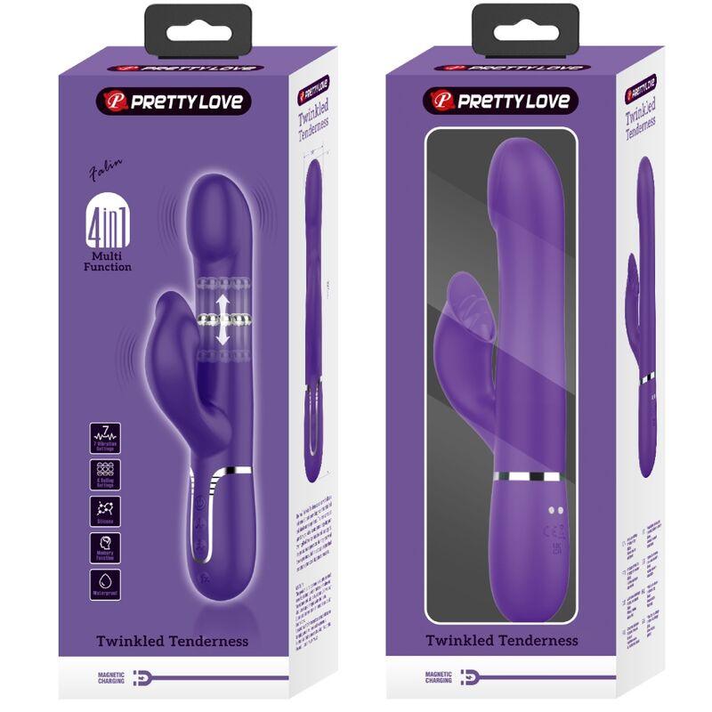 PRETTY LOVE - ZALIN VIBRADOR RABBIT PERLAS 4 EN 1 MORADO - Sensuana.es