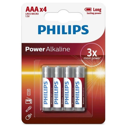 PHILIPS - POWER ALKALINE PILA AAA LR03 BLISTER*4 - Sensuana.es