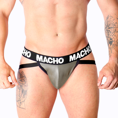 MACHO - MX27GR JOCK CUERO GRIS BEIGE S - Sensuana.es