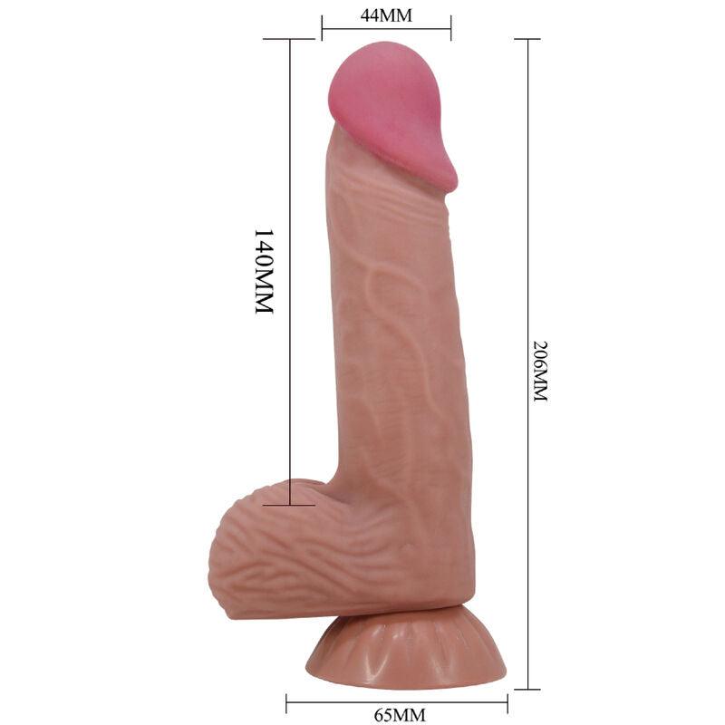 PRETTY LOVE - SLIDING SKIN SERIES DILDO REALÍSTICO CON VENTOSA PIEL DESLIZANTE MORENO 20.6 CM - Sensuana.es