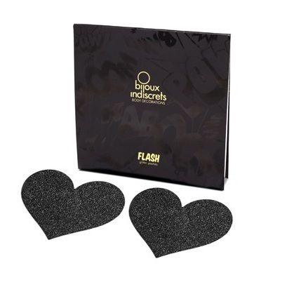 BIJOUX - INDISCRETS PEZONERAS FLASH CORAZÓN NEGRO - Sensuana.es