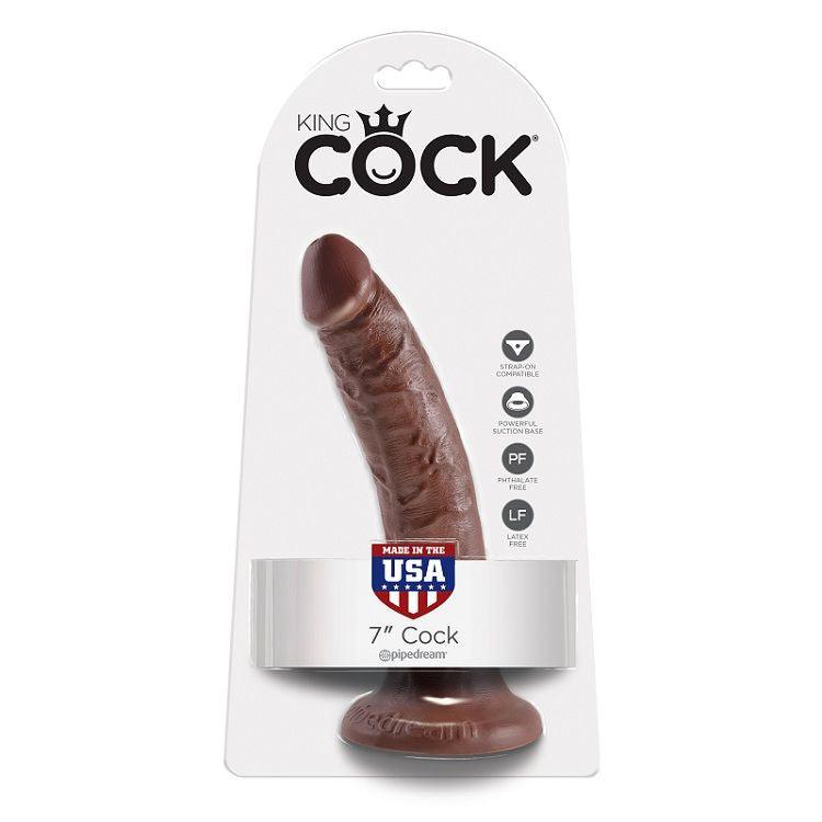 KING COCK - 7 PENE COLOR CHOCOLATE 17.8 CM - Sensuana.es