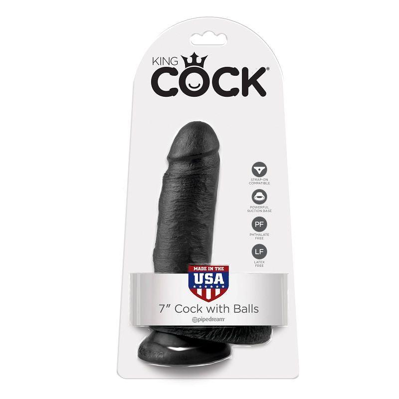 KING COCK - 7 PENE REALISTICO NEGRO 17.8 CM - Sensuana.es