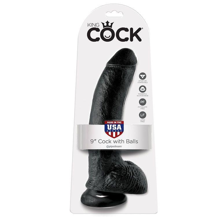 KING COCK - 9 PENE REALISTICO NEGRO 22.9 CM - Sensuana.es