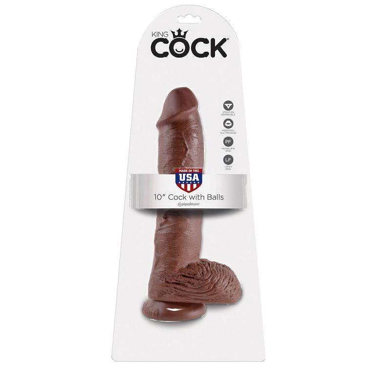 KING COCK - 10 PENE REALISTICO MARRON 26.5 CM - Sensuana.es