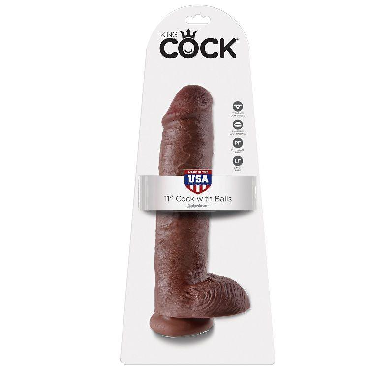 KING COCK - 11 PENE REALISTICO MARRON 28 CM - Sensuana.es