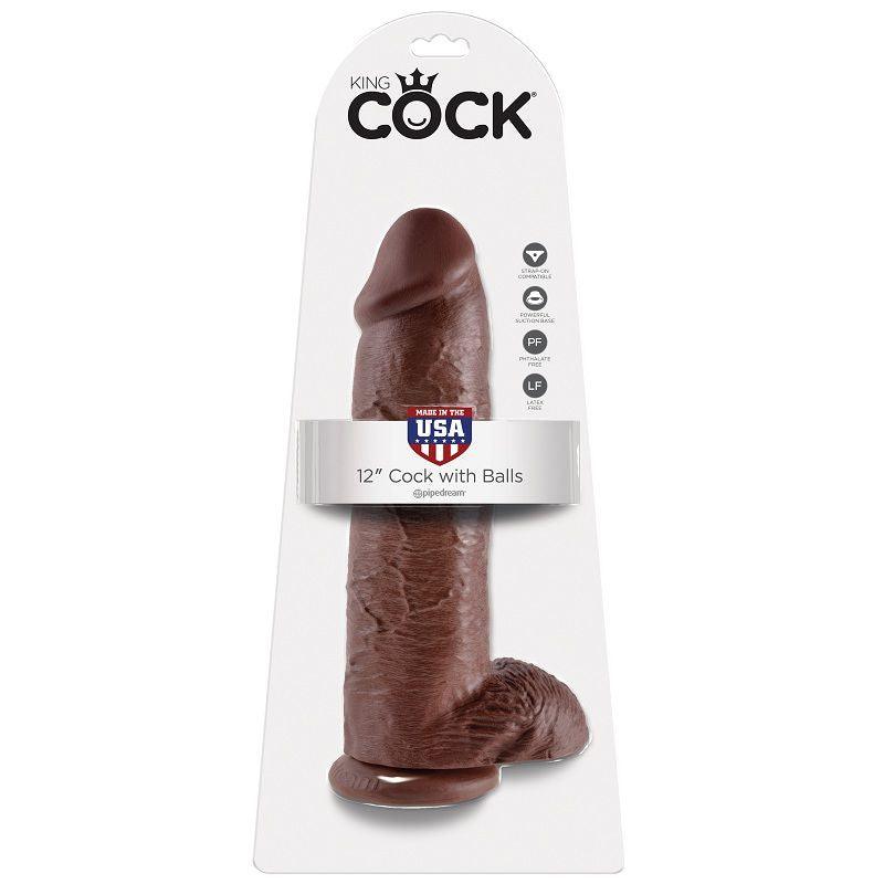 KING COCK - 12 PENE REALISTICO MARRON 30.48 CM - Sensuana.es