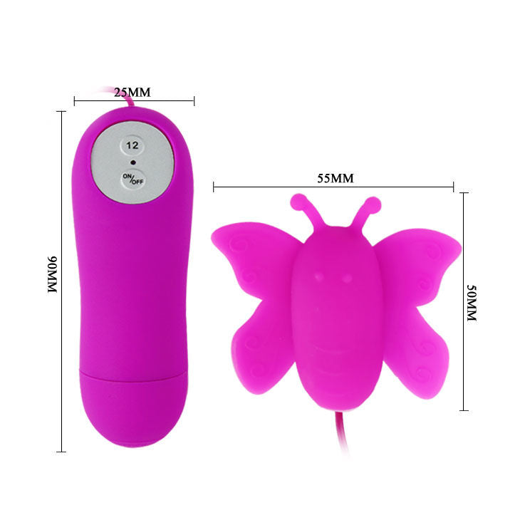 BAILE - ESTIMULADOR DE CLÍTORIS MARIPOSA LOVE EGGS 12 VELOCIDADES LILA CONTROL REMOTO - Sensuana.es