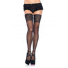 LEG AVENUE - MEDIAS NEGRAS AUTOADHESIVAS CON ENCAJE ANCHO ONE SIZE - Sensuana.es