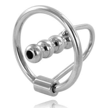 METAL HARD - ANILLO GLANDE CON PLUG URETRAL 28MM - Sensuana.es