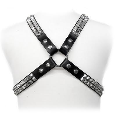 LEATHER BODY - PYRAMID STUD HARNESS - Sensuana.es