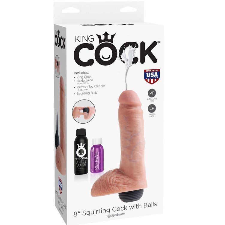 KING COCK - PENE REALISTICO EYACULADOR NATURAL 20.32 CM - Sensuana.es