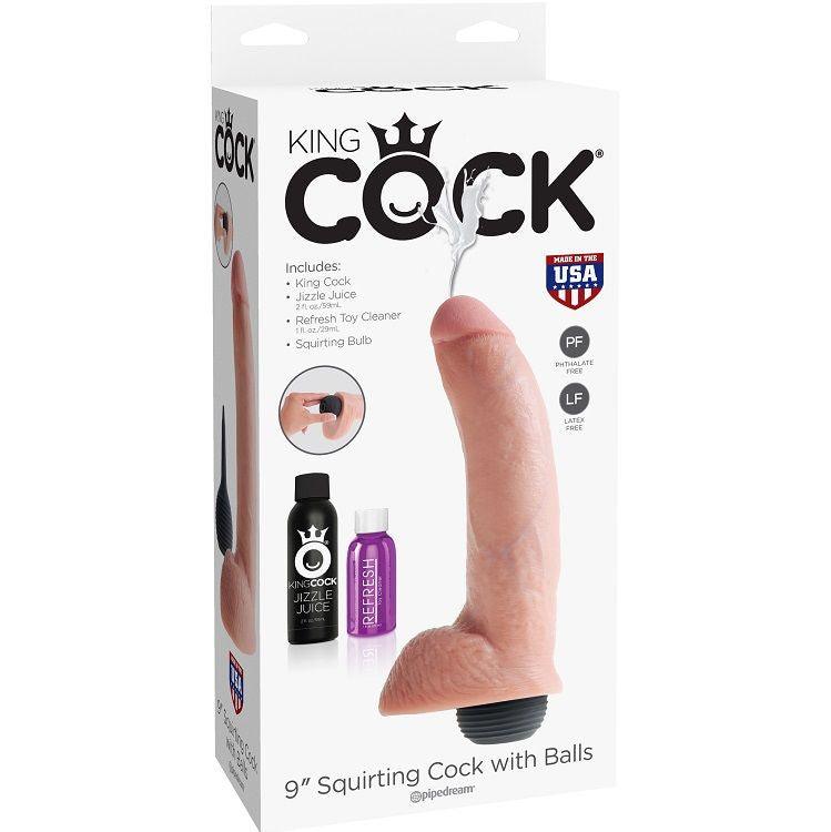 KING COCK - PENE REALISTICO EYACULADOR NATURAL 22.86 CM - Sensuana.es