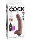 KING COCK - PENE REALISTICO EYACULADOR MARRON 22.86 CM - Sensuana.es