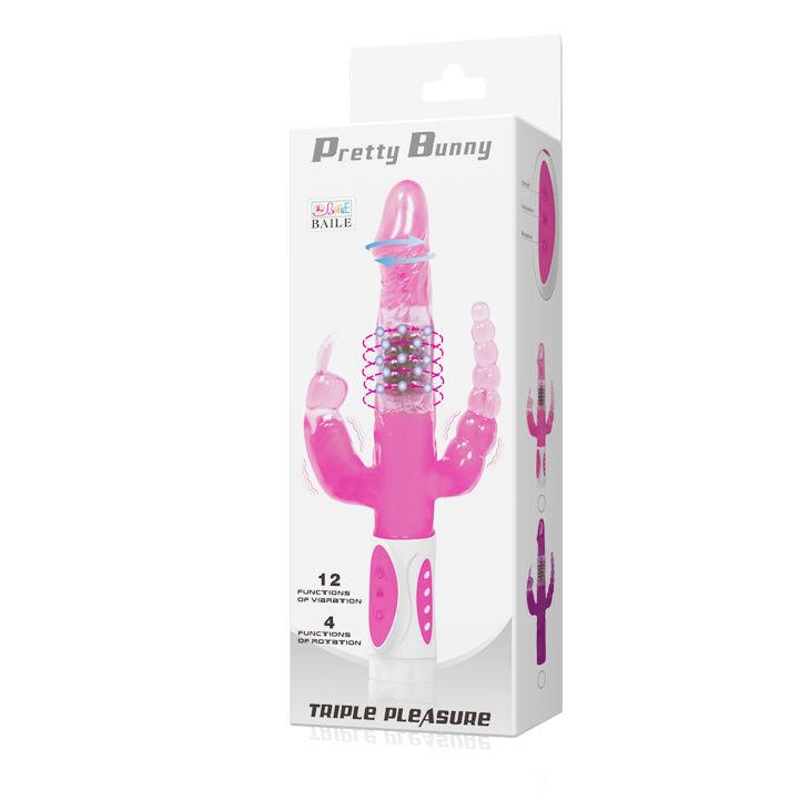 BAILE - PRETTY BUNNY TRIPLE VIBRADOR ROTADOR - Sensuana.es