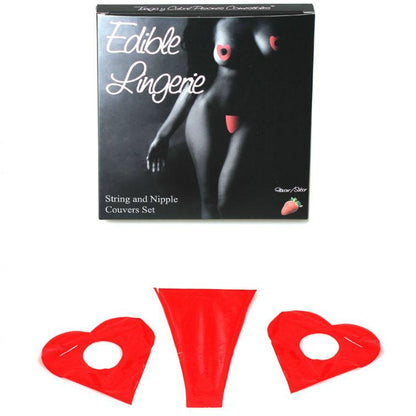 SECRETPLAY - TANGA Y CUBRE PEZONES COMESTIBLES FRESA - Sensuana.es