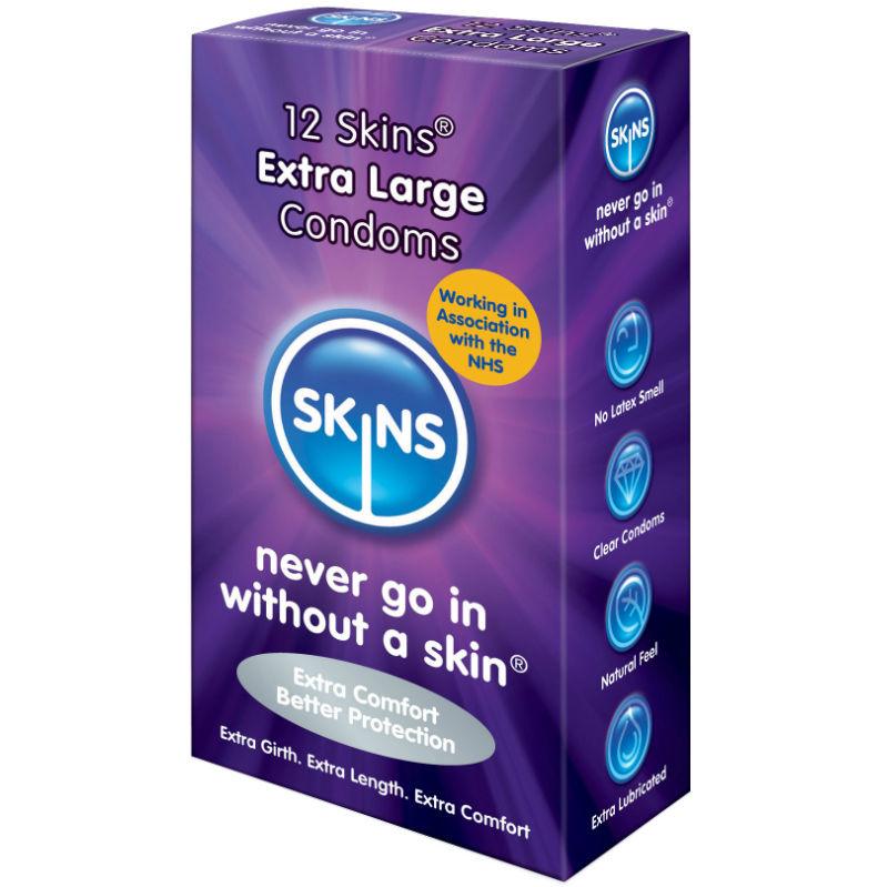 SKINS - PRESERVATIVO XXL 12 UDS - Sensuana.es