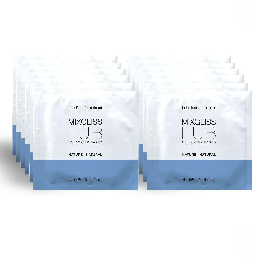 MIXGLISS - LUBRICANTE BASE DE AGUA NATURAL 12 MONODOSIS 4 ML - Sensuana.es