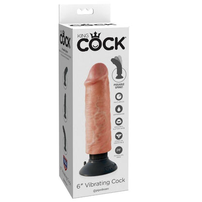 KING COCK - DILDO VIBRADOR 15.24 CM NATURAL - Sensuana.es