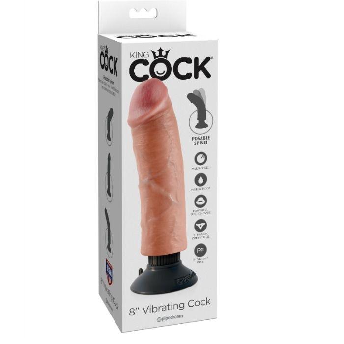 KING COCK - DILDO VIBRADOR 20.32 CM NATURAL - Sensuana.es