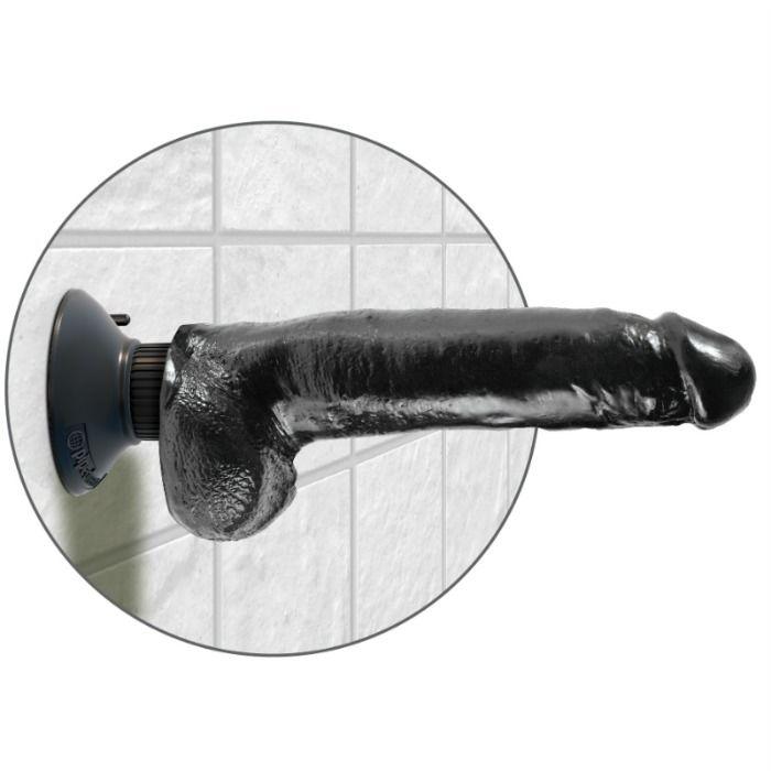 KING COCK - DILDO VIBRADOR CON TESTICULOS 23 CM NEGRO - Sensuana.es