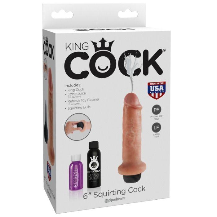 KING COCK - DILDO SQUIRTING 15.24 CM - Sensuana.es