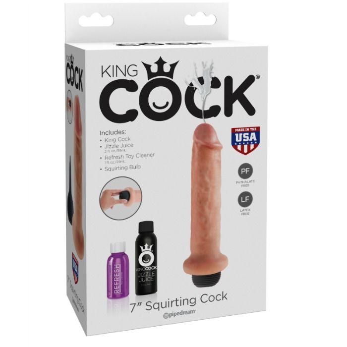 KING COCK - DILDO SQUIRTING 17.8 CM NATURAL - Sensuana.es