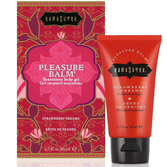 KAMASUTRA - BALSAMO PLACER ESTIMULANTE SABOR SUEÑOS DE FRESA 50ML - Sensuana.es