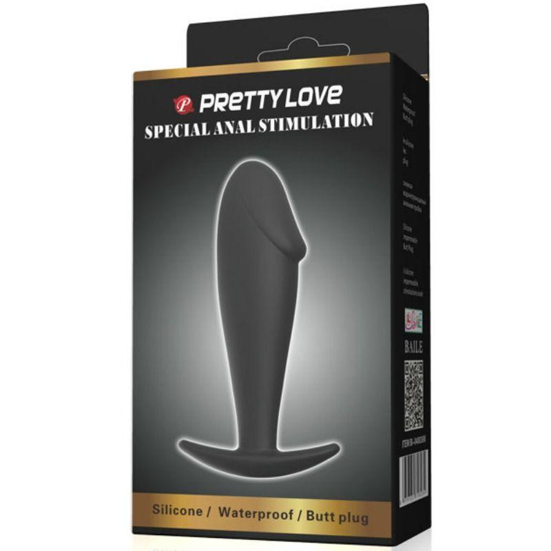 PRETTY LOVE - PLUG ANAL SILICONA FORMA PENE NEGRO - Sensuana.es