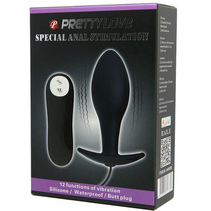 PRETTY LOVE - PLUG ANAL SILICONA FORMA ANCLA 12 MODOS VIBRACION NEGRO - Sensuana.es