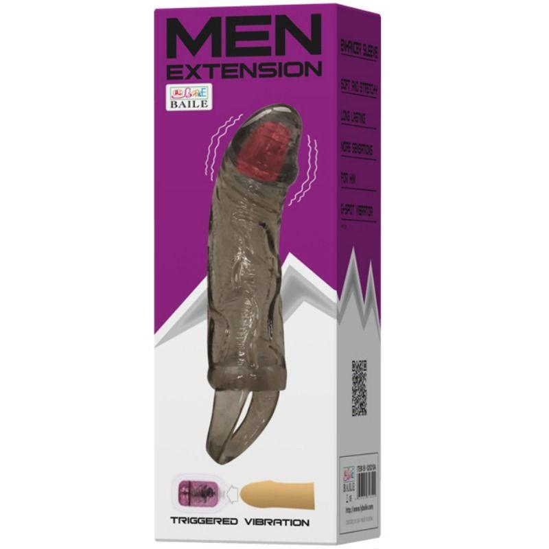 BAILE - FUNDA EXTENSORA PENE CON VIBRACION Y STRAP PARA TESTICULOS 13.5 CM - Sensuana.es