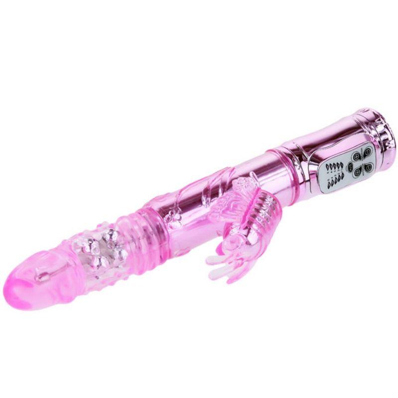 BAILE - VIBRADOR RECARGABLE CON ROTACION Y ESTIMULADOR THROBBING BUTTERF - Sensuana.es