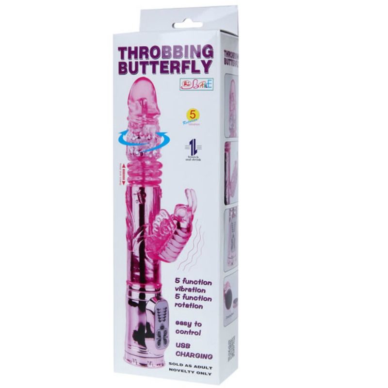 BAILE - VIBRADOR RECARGABLE CON ROTACION Y ESTIMULADOR THROBBING BUTTERF - Sensuana.es