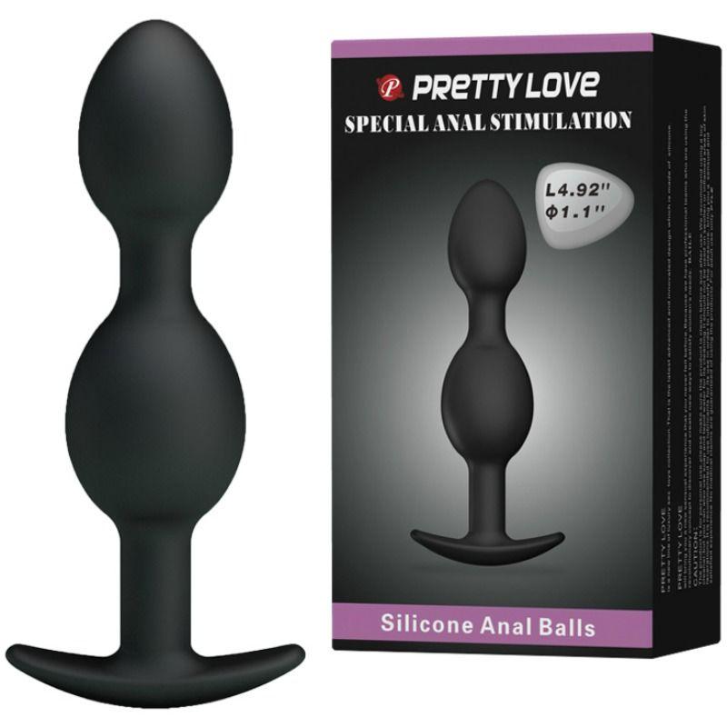 PRETTY LOVE - BOLAS ANALES SILICONA 12.5 CM NEGRO - Sensuana.es