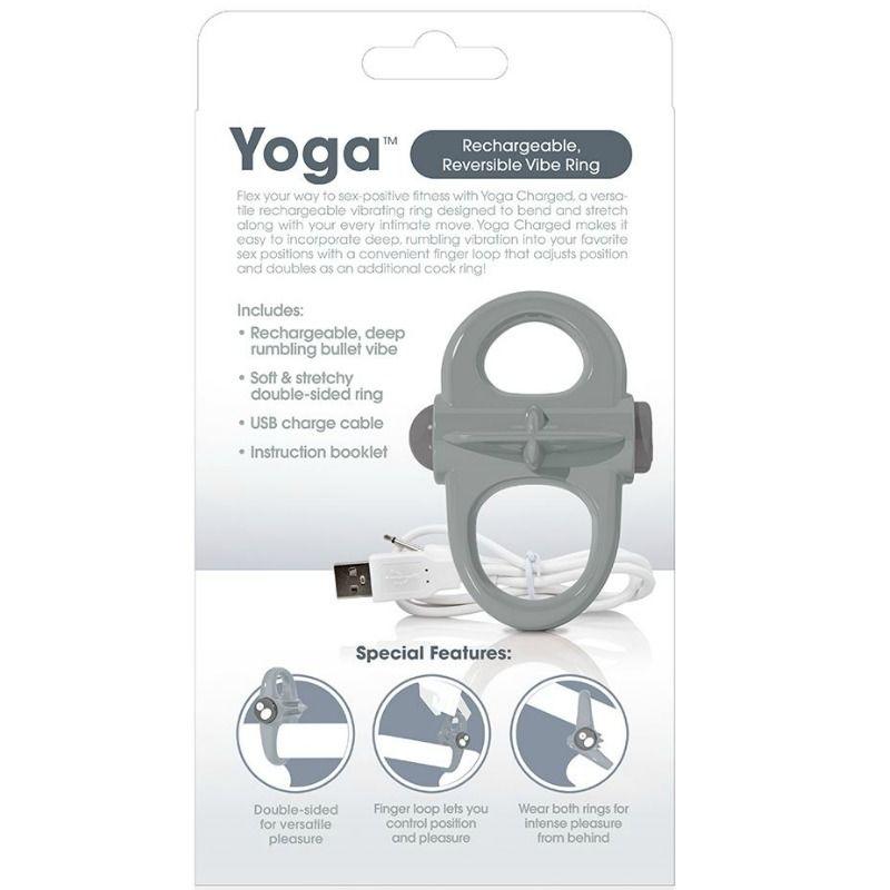 SCREAMING O - ANILLO VIBRADOR RECARGABLE YOGA GRIS - Sensuana.es