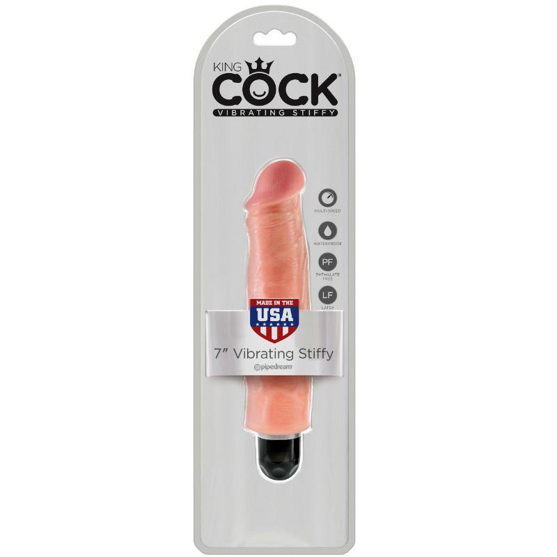 KING COCK - VIBRADOR REALISTICO STIFFY 17.8 CM NATURAL - Sensuana.es