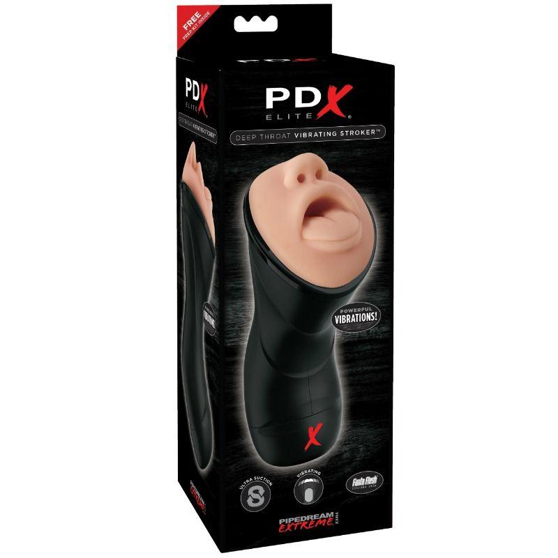 PDX ELITE - STROKER REALISTICO GARGANTA PROFUNDA CON VIBRACION - Sensuana.es