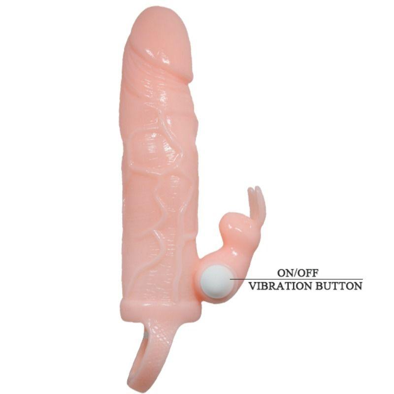 BAILE - BRAVE MAN FUNDA PENE CON RABBIT VIBRADOR 16.5 CM NATURAL - Sensuana.es