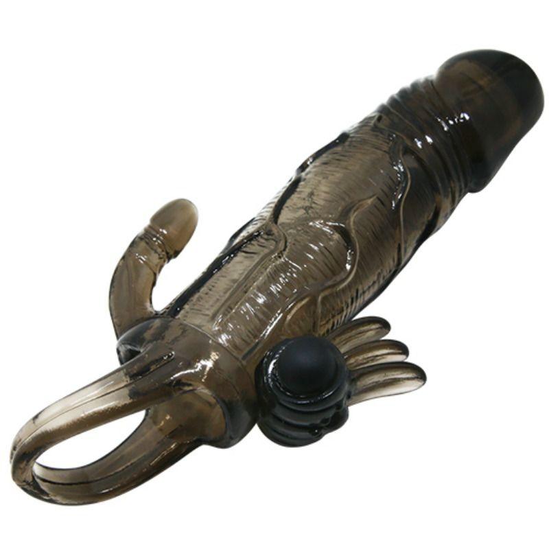 BAILE - BRAVE MAN FUNDA PENE ANAL Y CLITORIS VIBRADOR 16.5 CM NEGRO - Sensuana.es