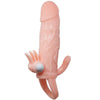 BAILE - BRAVE MAN FUNDA PENE ANAL Y CLITORIS VIBRADOR 16.5 CM NATURAL - Sensuana.es