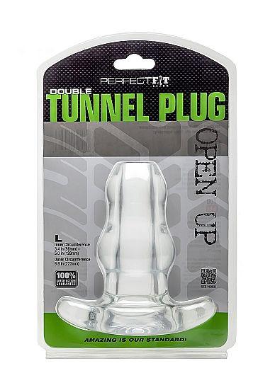 PERFECT FIT BRAND - PLUG DOBLE TÚNEL XL GRANDE TRANSPARENTE - Sensuana.es