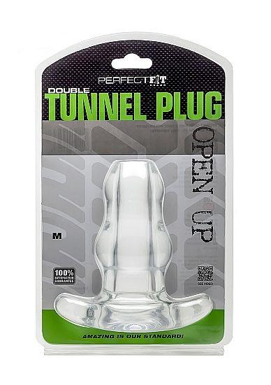 PERFECT FIT BRAND - PLUG DOBLE TÚNEL MEDIANO TRANSPARENTE - Sensuana.es