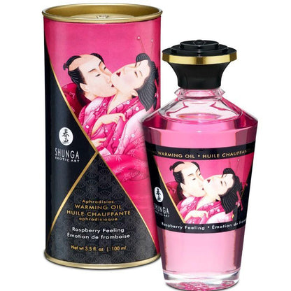 SHUNGA - ACEITE MASAJE EFECTO CALOR SABOR INTENSO FRAMBUESA 100 ML - Sensuana.es