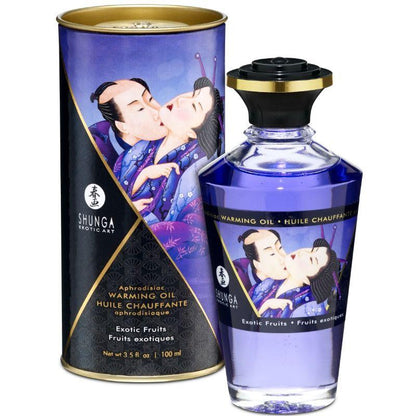 SHUNGA - ACEITE MASAJE EFECTO CALOR SABOR FRUTAS EXOTICAS 100 ML - Sensuana.es