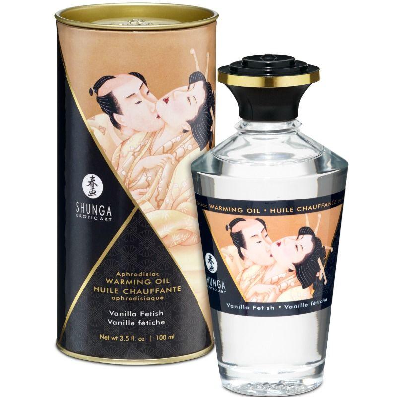 SHUNGA - ACEITE MASAJE EFECTO CALOR SABOR VANILLA 100 ML - Sensuana.es