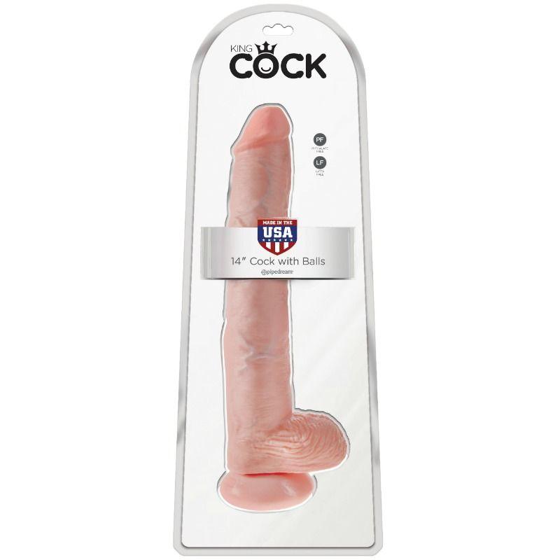 KING COCK - PENE CON TESTICULOS 35.6 CM COLOR NATURAL - Sensuana.es