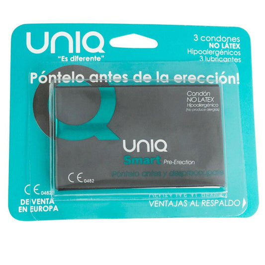 UNIQ - SMART PRESERVATIVOS PRE-ERECCIÓN SIN LATEX 3 UNIDADES - Sensuana.es