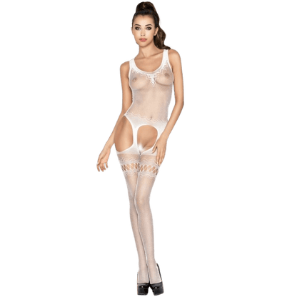 PASSION - WOMAN BS038 BODYSTOCKING BLANCO TALLA UNICA - Sensuana.es